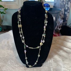 Lia Sophia silver beaded necklace